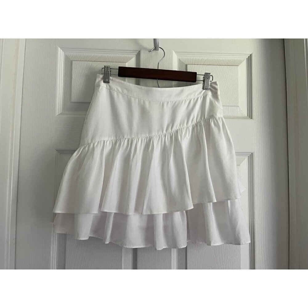 Emily McCarthy White Tiered Mini Skirt